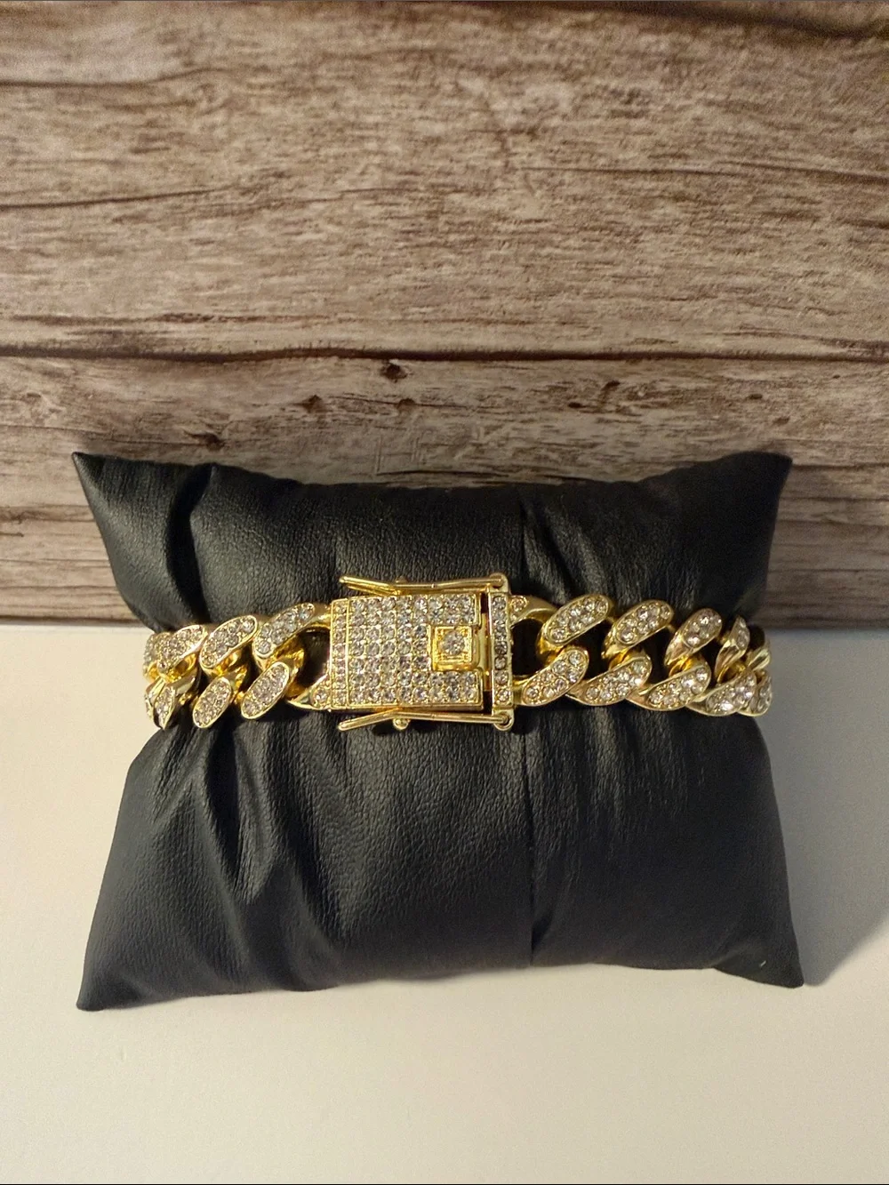 Gold Plated Paved Iced Out Cuban Link Bracelet - Men Accessories